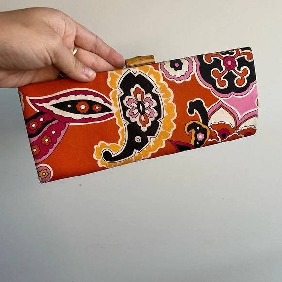 Vintage BANANA REPUBLIC|| SILK CLUTCH, Paisley Bohemian No flaws - Picture 7 of 7